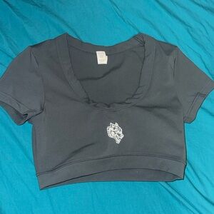 Darc Sport Black Crop Top with Wolf Logo